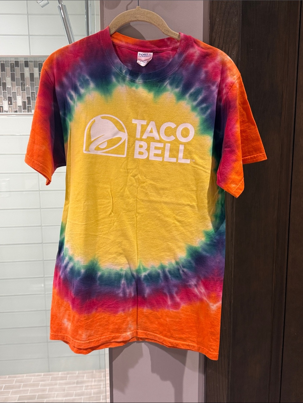 Taco Bell Tie-Dye Logo Tee - Yellow Center